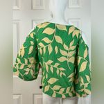 By Design Green and Cream Leaf Print Women's Top Size Small Photo 3