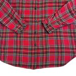 Vintage Quizz Again NY Christmas Santa Sleigh Reindeer Embroidered Plaid Shirt Red Size L Photo 5