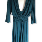 Peach Love California Peach Love Faux Wrap Top Green Dress Photo 0