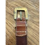 Fossil  Women's Leather Brown Patchwork Belt BT 1412 M Brass Tone Buckle Photo 3