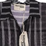 Savannah Jane Button Front Long Sleeve Tunic Dress Black White Small NEW Photo 5