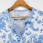 Flora Nikrooz FN by Women's Pajama Set Blue Paisley Print Top Pants Large Photo 5