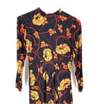 ZARA  70s High Neck Zip Long Sleeve Printed Flounce Tunic Short Stretch Dress Photo 4