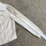 a.n.a. large distressed button front jean denim jacket C 2714 White Photo 6