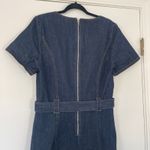 En Saison NWT June Denim Belted Square Neck Short Sleeve Mini Dress Size Large Blue Photo 7