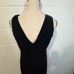 Ronni Nicole  Long Black Velvet Dress with Sheer Panels Photo 4