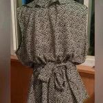 Max Studio black and white print ruffle tank with cap sleeves/tie back; size XL Photo 3