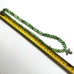 Green beaded rhinestone cross necklace Photo 5