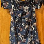 Hint of Blush Blue Floral Off-the-Shoulder Mini Dress Juniors Size Medium NEW Photo 0