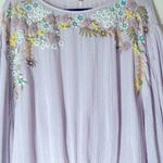 Free People up and away embroidered floral blouse size small Photo 7