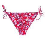 H&M Red Floral Swim Bikini Bottoms Side Tie Size 6 Photo 1