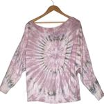 Young Fabulous and Broke New  Womens M One Shoulder Tie Die Sweatshirt Purple Photo 5