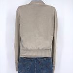 James Perse  Supima Cotton Lycra Zip Up Track Jacket Tan Size 2 US Med Minimalist Photo 3