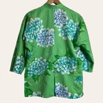 70’s Vintage Polynesian Casuals Green Floral Print Kimono Jacket Blouse Size 10 Photo 3