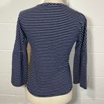 Top Shop Flare Sleeve Navy Striped Crewneck Blouse Photo 4