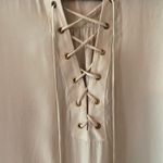 Amanda Uprichard Pink 100 Silk Lace-Up Long Sleeve Tunic Mini Dress Women Medium Photo 3