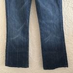 7 For All Mankind Bootcut Dark Denim Jeans 26 Hemmed Blue Gray Ivory Embroidered Photo 5