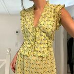 Banjanan Cordelia Floral Tiered Ruffle Midi Dress Yellow Size XS Retail $285 Photo 3