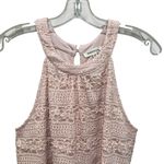 Monteau  Lace Overlay High Neck Halter Tank Top Blush Pink Women’s Size XL Photo 2