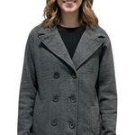 Hurley  Double-Breasted Peacoat L 22” p2p Black Marl EUC Photo 0