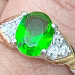 Vintage Emerald Green Birthstone Cubic Zirconia CZ Stone Gold Photo 3