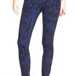 Free People jeans pants Indigo Jacquard Copperhead Flocked skinny stretch 25 Photo 0