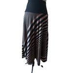Lavish  Asymmetrical Black and Brown Striped Skirt Photo 1