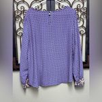 Loft  long button sleeve purple print blouse Photo 1