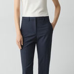 Theory NWT Max Good Wool Flare Pant in Nocturne Navy Photo 0