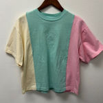 Teddy Fresh  Womens Pastel Colorblock Cotton T-Shirt M Photo 0