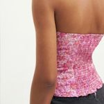 Reformation NWT Giorgia Strapless Top in Pink Floral Blossom Size 10 Photo 1