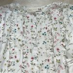 CAROLINA K. Cream Puff Sleeve Blouse with Ruffled Peter Pan Collar White Size M Photo 2