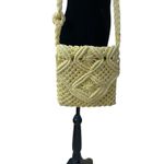 Tommy Bahama Macrame Crossbody Purse Yellow BOHO Bohemian Beach Bag Woven Purse Photo 3