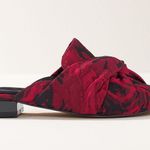 Chico's Red Black Rose Jacquard Mules Flats Slides Slippers Shoes Photo 3