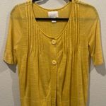 Anthropologie DELETTA Mustard Yellow Short Sleeves Cardigan Photo 0