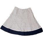Jones New York Signature Eyelet A-Line Skirt Contrast Hem Navy White 8 Photo 1
