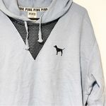PINK - Victoria's Secret Victoria Secret PINK Medium Blue Hi Low Mesh Pullover Tunic Hoodie Oversized Photo 1