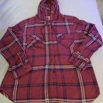 Garage  Women's Plaid Flannel Shirt Hoodie Boyfriend Fit Sz SP Photo 0