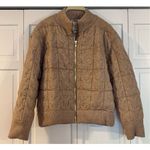 Joie  tan puffer cableknit bomber style jacket M Photo 2