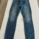 New MOTHER Stunner Ankle Fray Jeans Good Girls Do Dark Wash Denim Size 26 Blue Photo 0