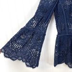 Trina Turk  Womens Crochet Lace Jacket Size 6 Sheer Romantic Boho Dark Cottage Photo 3