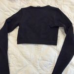 ZARA  Black Fitted Crop Top with Long Sleeves Photo 3
