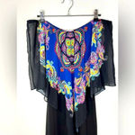 🆕 NWOT Agenda Black Dress with Blouse Shaw Off the Shoulder Overlay Paisley Photo 2