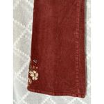 Forever 21 Vintage Y2K 90s Boho Embroidered Corduroy Bell Bottom Pants Maroon Floral Medium Photo 3