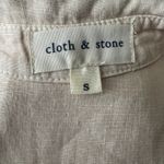 Cloth & Stone Sleeveless Button Front Shirt Dress Tan Linen Blend Size S Photo 7