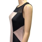 Enfocus Studio Enfocus Black Tan Sueded Slimming Sleeveless Mesh Top Midi Dress Womens 6 Photo 5