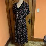 Vintage 90s floral layered maxi dress Black Size 16 Photo 10