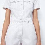 ZARA White Denim Romper Photo 0