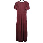 Anthropologie New Athropologie Somerset Maxi Dress Wine Red Tiered Smocked Satin A Line XS Photo 3