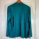LLBean Cardigan Teal XL REG Supima Cotton Pintuck Open Front Long Sleeve Blue Photo 1